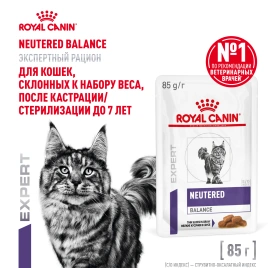 Влажный корм Royal Canin Neutered Balance в соусе для стерилизованных кошек до 7 лет, пауч, 85 г
