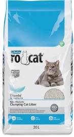 Наполнитель Ro Cat для кошачьего туалета, комкующийся без пыли натуральный, 20 л