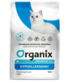 Сухой корм Organix Preventive Line Hypoallergeniс для кошек гипоаллергенный, 600 г