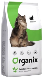 Сухой корм Organix Adult Chicken, Duck & Salmon для кошек, с курицей, уткой и лососем, 1,5 кг