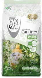 Наполнитель Van Cat для кошачьего туалета, комкующийся натуральный, без пыли, 24 л