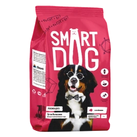 Сухой корм Smart Dog Lamb & Vegetables для взрослых собак крупных пород, с ягненком и овощами, 3 кг
