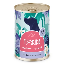 Влажный корм FLORIDA Pear для собак с телёнком и грушей, 400 г