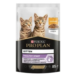 Влажный корм PRO PLAN Chicken для котят, кусочки, с курицей в желе, 85 г