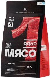 Сухой корм Одно Мясо Beef для взрослых собак всех пород, с говядиной, 800 г