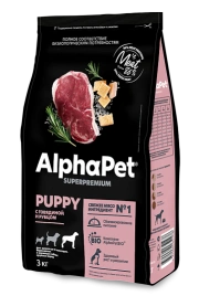 Сухой корм ALPHAPET Superpremium Beef & Tripe для щенков, до 6 месяцев, беременных и кормящих собак крупных пород, с говядиной и рубцом, 1,5 кг