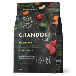 Сухой корм Grandorf Fresh Dog Lamb & Sweet Potato для взрослых собак крупных пород чувствительное пищеварение и гипоаллергенный ягненок, с бататом, 3 кг
