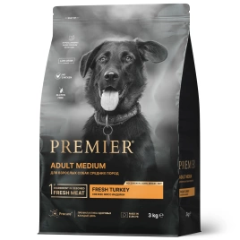 Сухой корм Premier Dog Turkey Adult Medium для собак средних пород, с индейкой, 3 кг