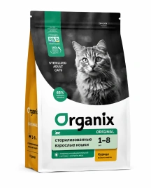 Сухой корм Organix Sterilised Chicken & Vegetables для стерилизованных кошек, с курицей, фруктами и овощами, 10 кг