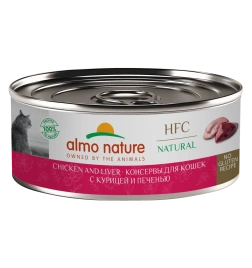 Влажный корм Almo Nature Chicken & Liver для кошек, с курицей и печенью, 100 г