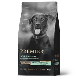 Сухой корм Premier Dog Lamb & Turkey Adult Medium для собак средних пород, с ягненком и индейкой, 1 кг