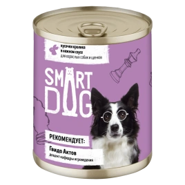 Влажный корм Smart Dog Rabbit для взрослых собак и щенков, кусочки кролика в нежном соусе, 240 г