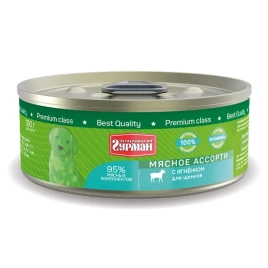 Влажный корм Четвероногий Гурман Lamb & Meat Assortment для щенков, с ягненком и мясным ассорти, 100 г