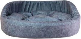 Лежак Homepet для домашних животных, Микровелюр Leather №2 пыльно-голубой, 49 см х 43 см х 17 см
