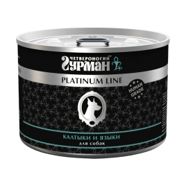 Влажный корм Четвероногий Гурман Platinum line для собак, калтыки и языки в желе, 525 г