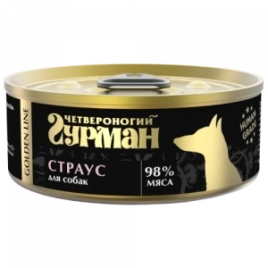 Влажный корм Четвероногий Гурман Golden line для собак, страус в желе, 100 г