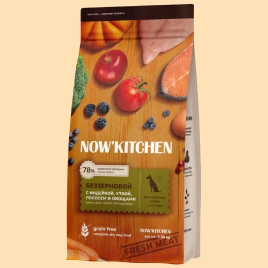Сухой корм NOW'KITCHEN Fresh Senior Turkey, Duck & Salmon для собак старше 7 лет со свежей индейкой,уткой, с индейкой, уткой и лососем, 9,98 кг