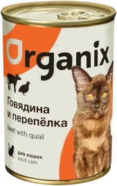 Влажный корм Organix Preventive Line Beef & Quail для кошек, с говядиной и перепелкой, 410 г