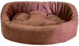 Лежак Homepet для домашних животных, Микровелюр Leather №2 мокка, 49 см х 43 см х 17 см