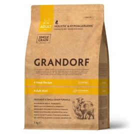 Сухой корм Grandorf 4 Meat Probiotic Mini Четыре вида мяса Meat Assortment для взрослых собак мелких пород, 3 кг