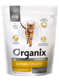 Сухой корм Organix Preventive Line URINARY Struvite для взрослых кошек для растворения струвитных камней и предотвращения их рецидивов, 1,5 кг