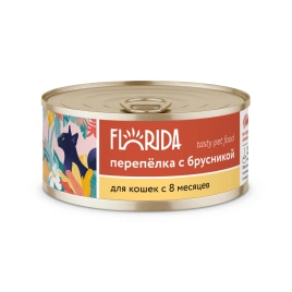 Влажный корм FLORIDA Quail & Lingonberry для кошек, с перепёлкой с брусникой, 100 г