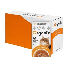 Влажный корм Organix Preventive Line суп Turkey, Vegetables & Rice для кошек, с индейкой, овощами и рисом, 80 г