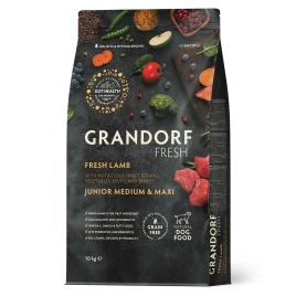 Сухой корм Grandorf Fresh Dog Lamb & Sweet Potato для взрослых собак средних и крупных пород чувствительное пищеварение и гипоаллергенный ягненок, с бататом, 10 кг