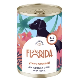 Влажный корм FLORIDA Duck & Cranberry для собак, с уткой и клюквой, 400 г