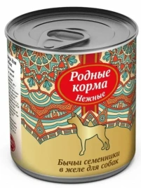 Влажный корм Родные корма нежные бычьи семенники в желе для собак, 240 г