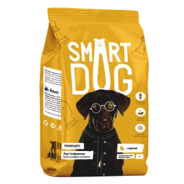 Сухой корм Smart Dog Chicken & Vegetables для взрослых собак крупных пород, с курицей и овощами, 3 кг