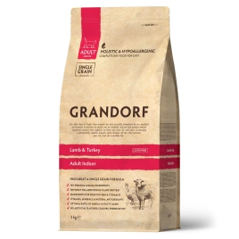 Сухой корм Grandorf Lamb & Turkey Indoor для домашних кошек, 2 кг