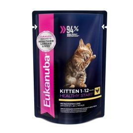 Влажный Корм Eukanuba Healthy Start Chicken для котят, с курицей, 85 г