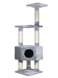 Игровая площадка NOBBY Etsch для кошек, серая, 40 см х 40 см х 136 см