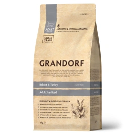 Сухой корм Grandorf Rabbit & Turkey Sterilised для стерилизованных кошек, с кроликом и индейкой, 2 кг
