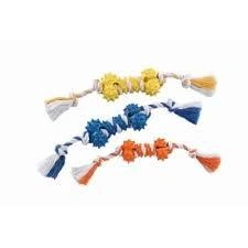Игрушка NOBBY для собак, Косточка С Веревкой, резина, 10.5 см