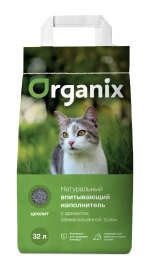 Наполнитель Organix для кошачьего туалета, впитывающий для кошачьего туалета, с ароматом свежескошенной травы, 32 л