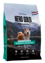 Сухой корм NERO GOLD Turkey & Vegetables для собак и щенков, с мясом индейки и овощами, 500 г