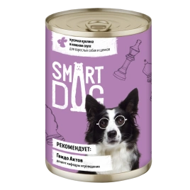 Влажный корм Smart Dog Rabbit для взрослых собак и щенков, кусочки кролика в нежном соусе, 400 г