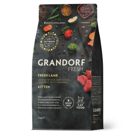 Сухой корм Grandorf Fresh Cat Lamb & Sweet Potato для котят беременных или кормящих кошек ягненок, с бататом, 2 кг