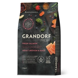 Сухой корм Grandorf Fresh Dog Salmon & Sweet Potato для взрослых собак средних и крупных пород для здоровья кожи и шерсти лосось, с бататом, 3 кг