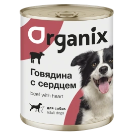 Влажный корм Organix Preventive Line Beef & Heart для собак, с говядиной и сердцем, 850 г