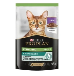 Влажный корм PRO PLAN Duck для взрослых стерилизованных кошек и кастрированных котов, с уткой в соусе, 85 г