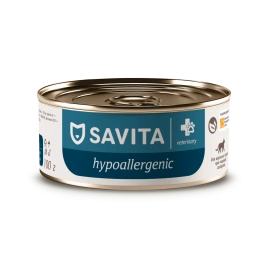 Влажный корм SAVITA Preventive Line Hypoallergeniс для взрослых кошек при пищевой аллергии, 100 г
