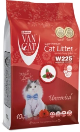 Наполнитель Van Cat для кошачьего туалета, комкующийся без пыли, натуральный, 12 л