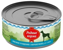 Влажный корм Родные корма Quail мясное угощение для собак, с перепелкой, 100 г