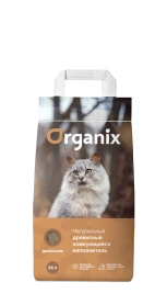 Наполнитель Organix для кошачьего туалета, древесный комкующийся для кошачьего туалета, 24 л