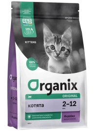 Сухой корм Organix Kitten Turkey & Vegetables для котят, с индейкой, фруктами и овощами, 400 г
