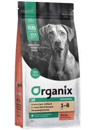 Сухой корм Organix Adult Sensitive Salmon & Vegetables для взрослых собак, с лососем, фруктами и овощами для чувствительного пищеварения, 800 г