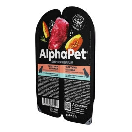Влажный корм ALPHAPET Superpremium ламистер Veal & Pumpkin для собак, с чувствительным пищеварением, с телятиной и тыквой, 100 г